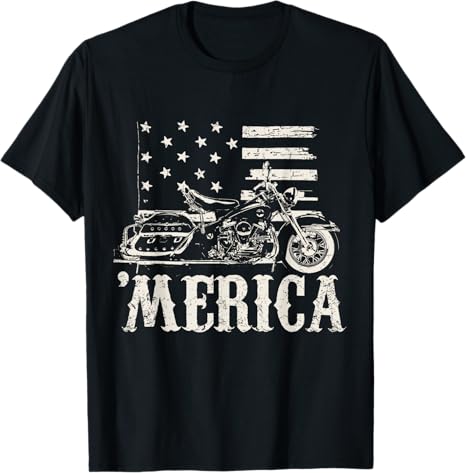 Vintage American Motorcycle with flag (Exemplar)